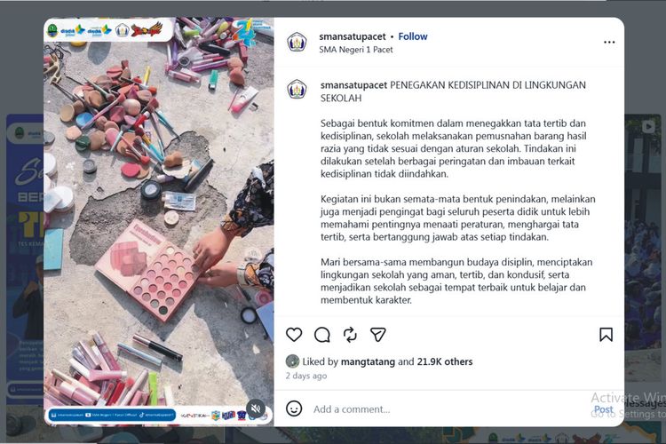 Viral Guru di Cianjur Musnahkan Makeup Sitaan Siswa, Sekolah Beri Penjelasan
