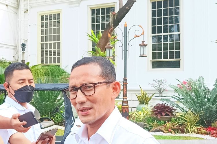 Wakil Ketua Dewan Pembina Partai Gerindra, Sandiaga Uno di Kompleks Istana Kepresidenan, Jakarta, Senin (30/1/2023).