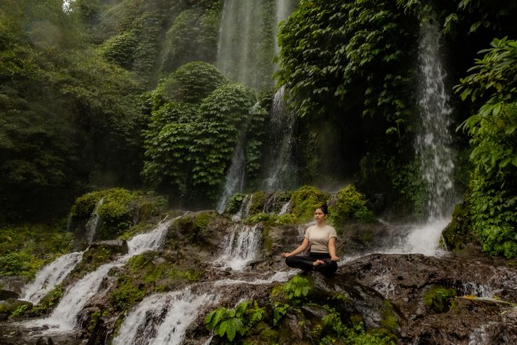 Destinasi wisata Air Terjun Benang Kelambu di Kecamatan Batukliang Utara, Kebupaten Lombok Tengah, NTB.