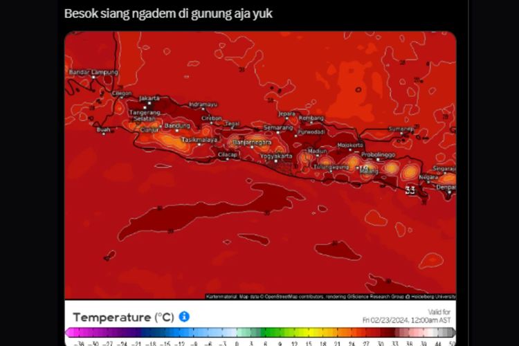 Beredar Citra Pulau Jawa Tampak Merah pada Akhir Februari, Ada Potensi Cuaca Panas?