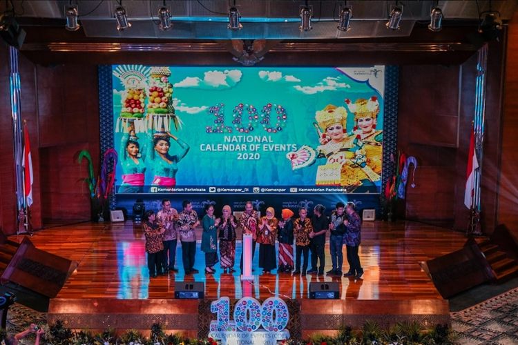 Peluncuran Calender of Event (CoE) Wonderful Indonesia 2020 di Gedung Sapta Pesona, Jakarta, Selasa (15/10/2019)