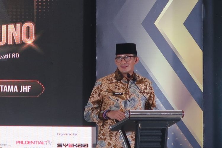 Sandiaga Salahuddin Uno saat di JEC Bantul, Jumat (4/11/2022)