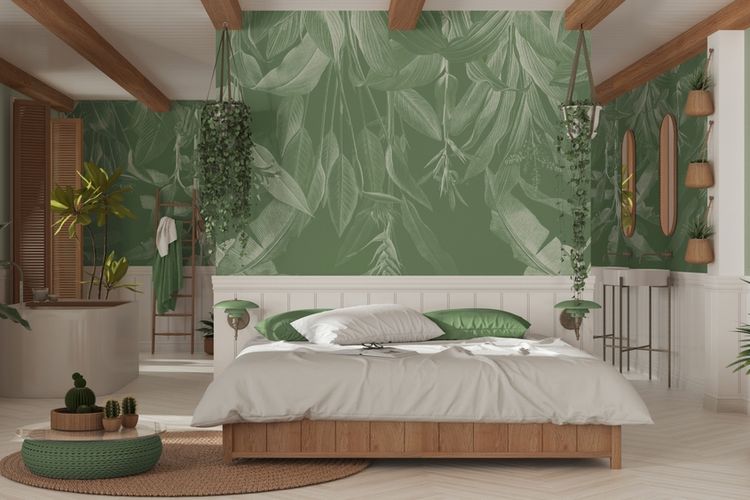 Ilustrasi kamar tidur bergaya Mediterania