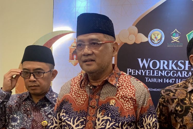 Kepala Badan Penyelenggara Haji (BP Haji) Mochamad Irfan Yusuf atau Gus Irfan di agenda Workshop Penyelenggaraan Haji Tahun 1447 Hijriah atau 2026 Masehi di Hotel Borobudur, Jakarta Pusat, Selasa (5/8/2025).