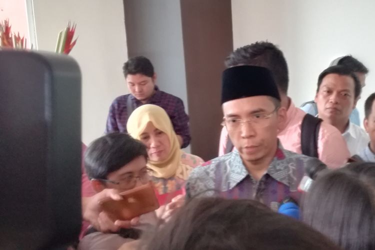 Gubernur Nusa Tenggara Barat (NTB) Zainul Majdi atau Tuan Guru Bajang (TGB) di kantor Ikatan Cendekiawan Muslim Indonesia (ICMI), Jakarta, Rabu (11/7/2018).