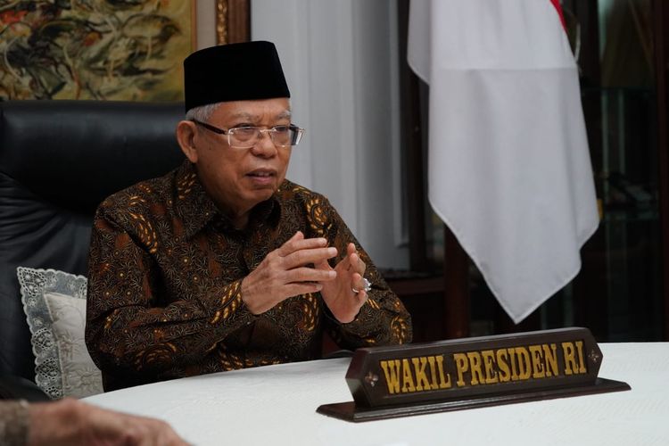 Wapres Ma'ruf Amin saat memberi sambutan di acara peringatan Hari Tuberkulosis (TB) Sedunia 2021 secara virtual, Rabu (24/3/2021).