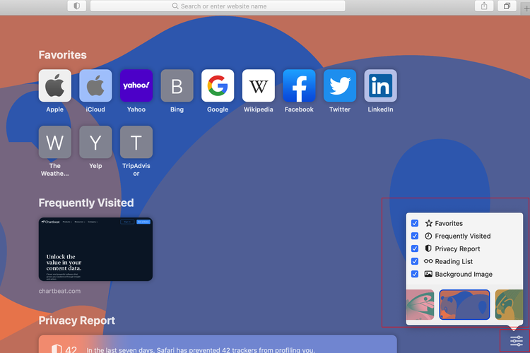 Ilustrasi cara ganti background Safari di Macbook