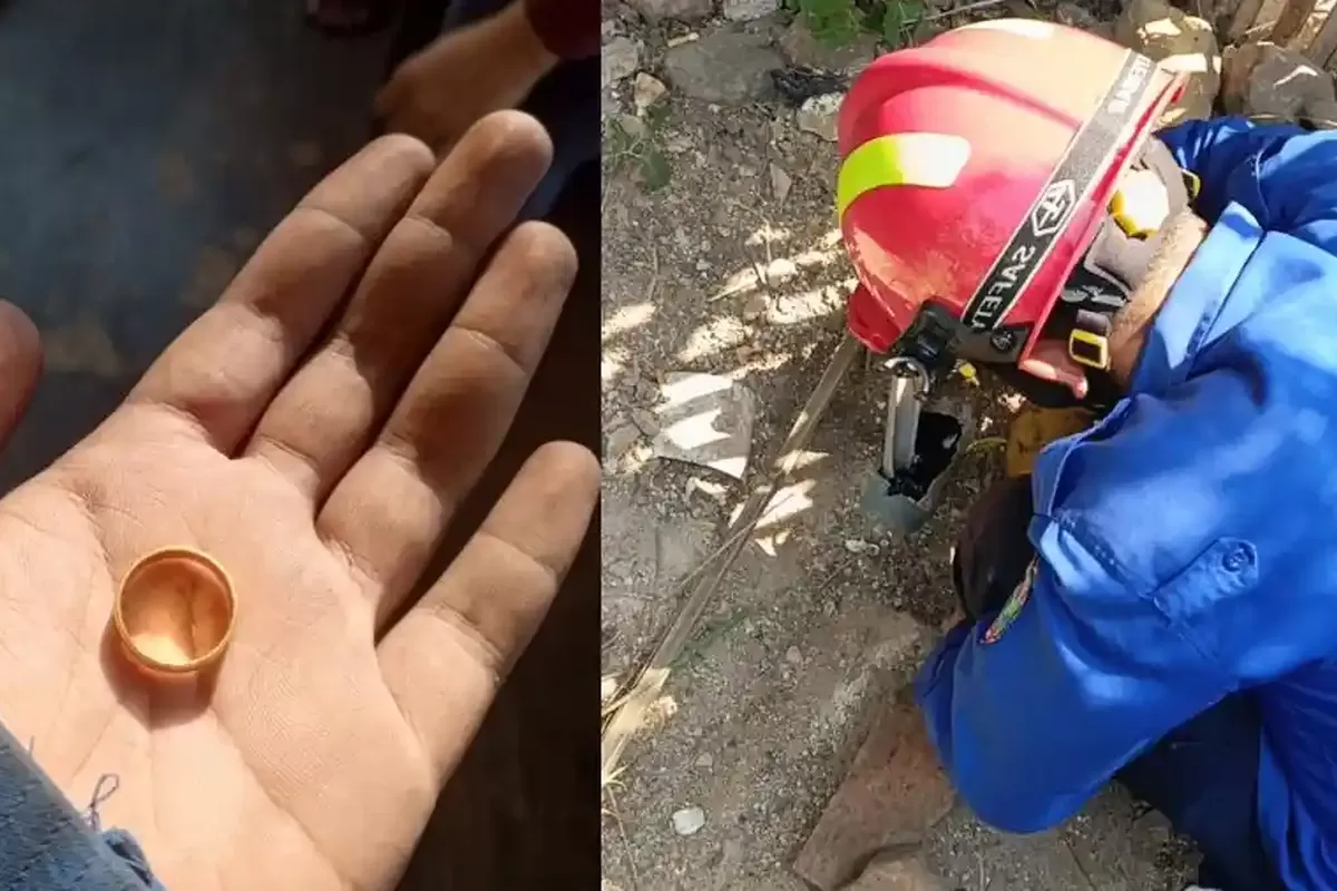 Evakuasi Cincin Emas Berharga, Tim Damkar Lampung Selatan Beraksi di Saluran Kamar Mandi