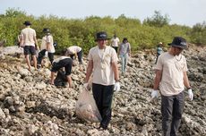 Petrokimia Gresik Tanam 2.000 Bibit Mangrove dan Bersih-Bersih Pantai