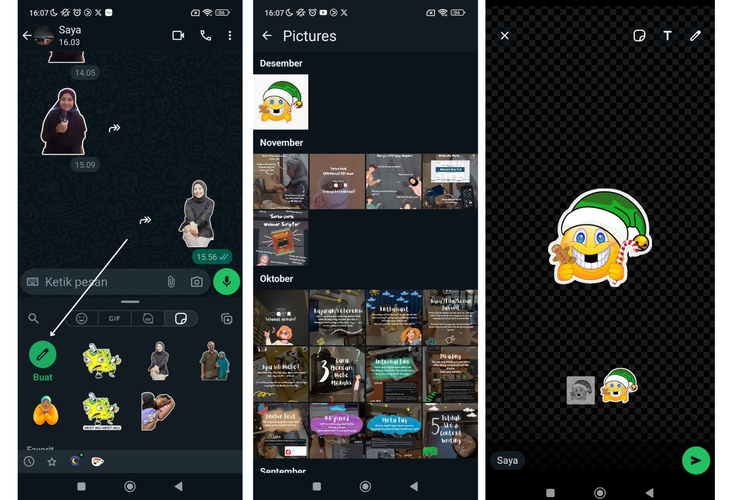 Ilustrasi cara buat stiker WA di HP Android