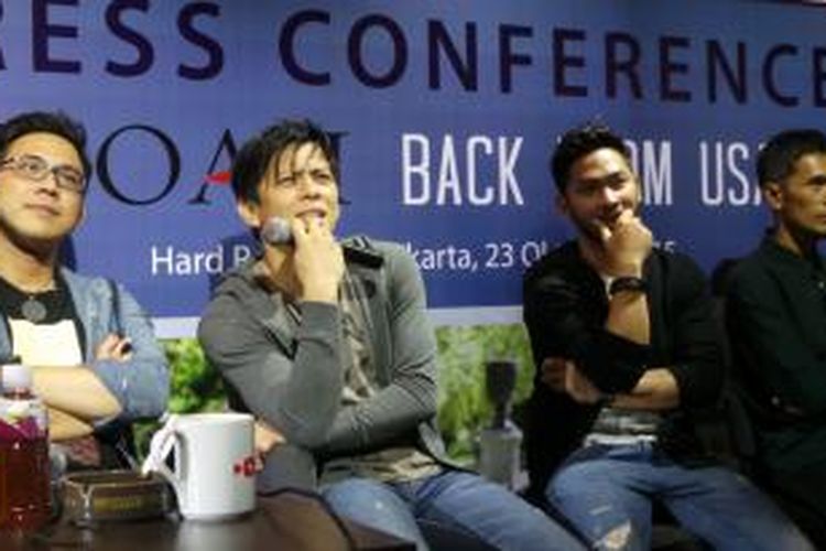 NOAH hadir dalam konferensi pers 'Back from USA' di Hard Rock Cafe, Pacific Place, Jakarta Selatan, Jumat (23/10/2015) sore.