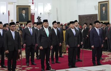 Presiden Prabowo melantik kepala badan, penasihat khusus presiden, utusan khusus presiden, dan staf khusus presiden di Istana Negara, Jakarta pada Selasa (22/10/2024).