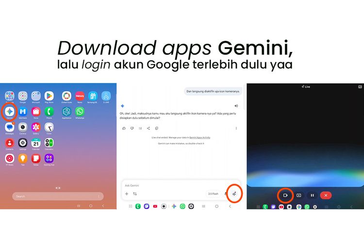 Tutorial akses Gemini Live di Samsung Z Fold 7