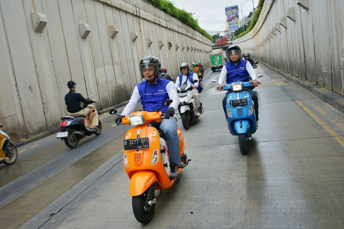 Uji coba CNG sebagai bahan bakar gas (BBG) pada sepeda motor.