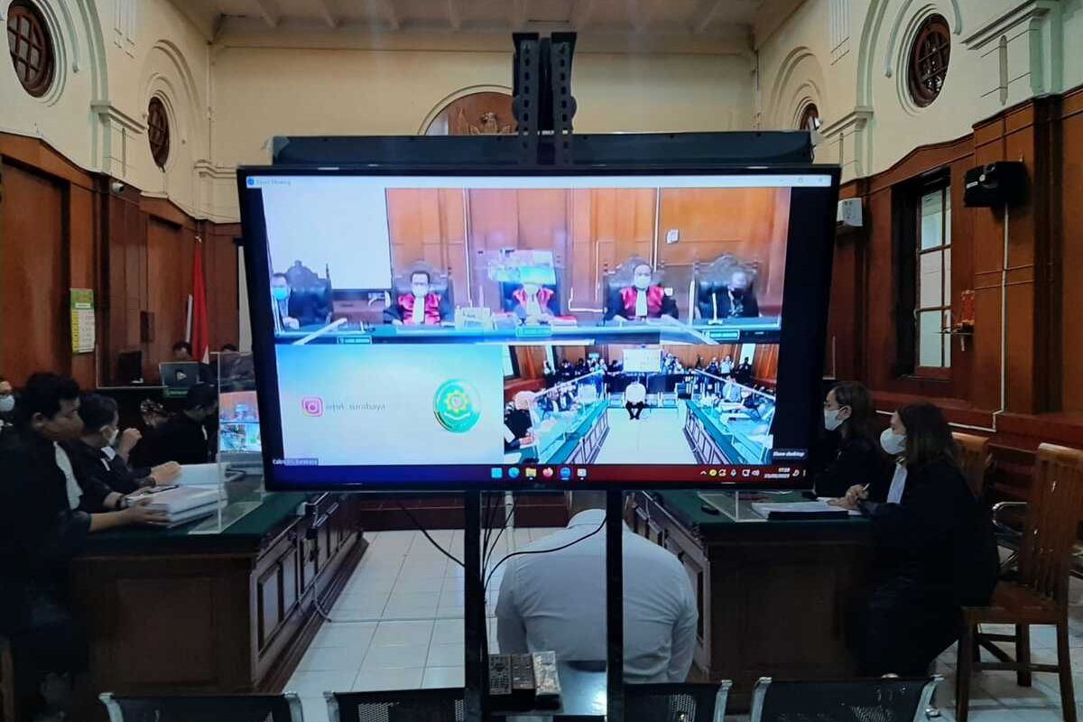 Sidang lanjutan kasus kerusuhan Kanjuruhan di PN Surabaya, Kamis (23/2/2023).