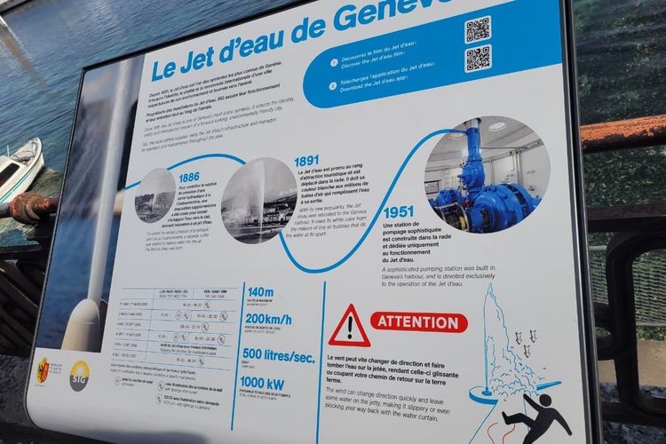 Keterangan objek wisata air mancur Jenewa, Swiss untuk sesi tahun 2026, Selasa (24/2/2026).