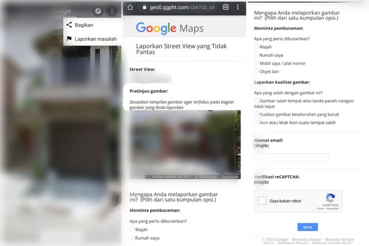 Cara memburamkan objek di Google Street View