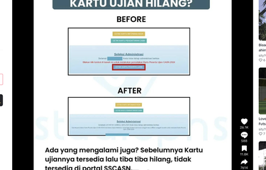 Tangkapan layar kartu peserta ujian SKD CPNS 2024 hilang dari laman SSCASN.