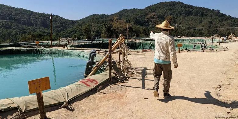 Foto penambangan ilegal di Myanmar.