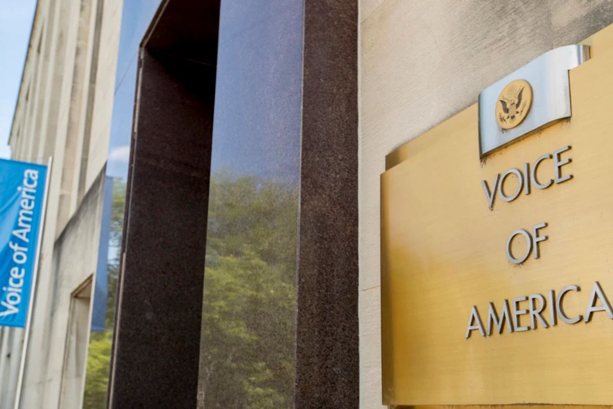 Gedung Voice of America, Senin, 15 Juni 2020, di Washington, AS.