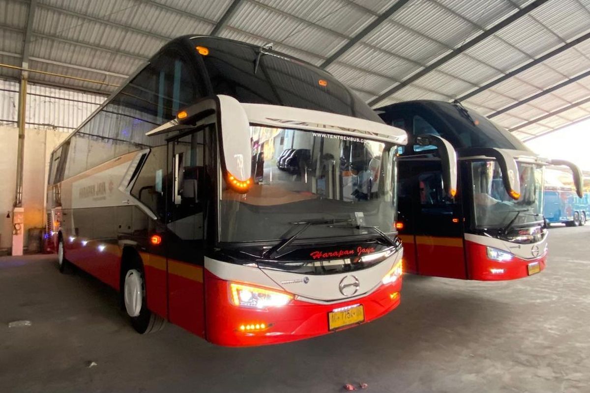 Bus baru PO Harapan Jaya rakitan Tentrem