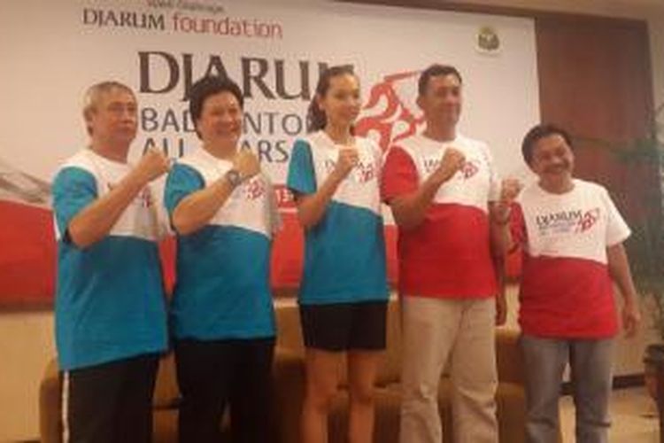 Konferensi pers Djarum Badminton All Star 2015 di Cilegon, Banten, Sabtu (14/3/2015).