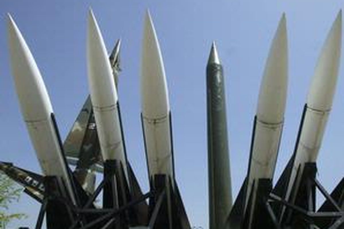 Rudal Hawk milik AS saat dipamerkan di Seoul Korea Selatan 2005 lalu.