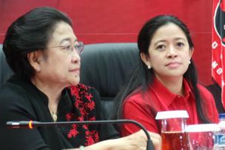 Ketua Umum PDI Perjuangan Megawati Soekarnoputri dan Ketua DPP PDI Perjuangan Puan Maharani.