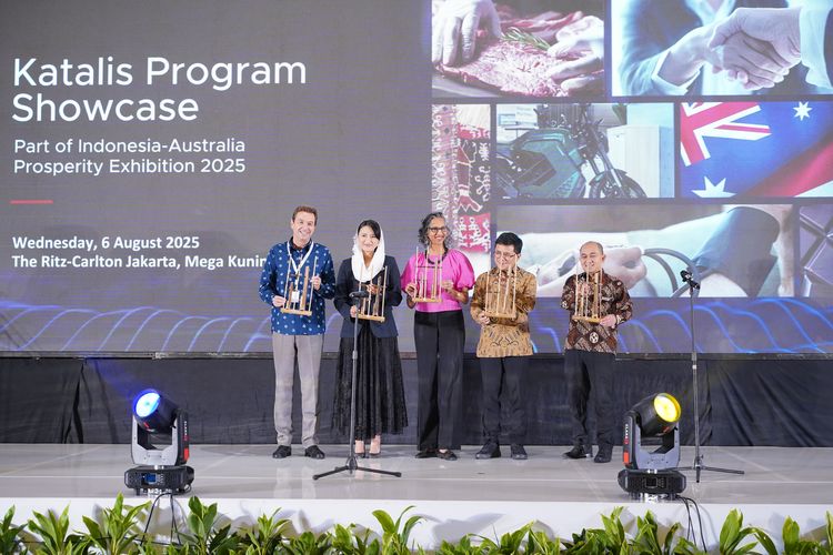 Pembukaan Pameran Program Katalis Indonesia-Australia Prosperity Exhibition 2025 yang digelar di Jakarta, Rabu (6/8/2025).