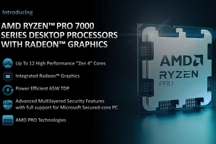 Fitur-fitur AMD Ryzen PRO 7000.