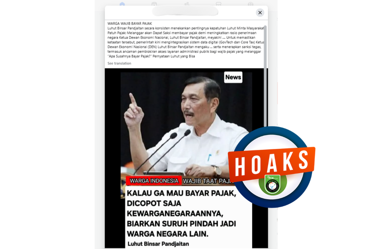 INFOGRAFIK: Muncul Hoaks Luhut Ancam Copot Status WNI jika Tak Bayar Pajak