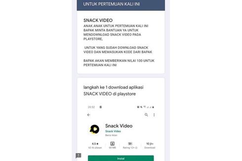 Ramai Twit Tugas Sekolah Unduh Snack Video dan Input Kode Referral, Ini Tanggapan Satgas Waspada Investasi