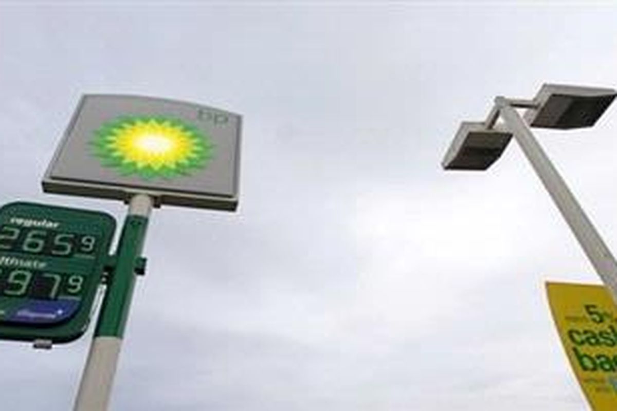 In this photo made June 16, 2010, gas prices are displayed at a BP gas station, in North Attleborough, Mass. Moodys Investors Service is downgrading the senior unsecured ratings of BP PLC Friday, June 18, the latest in a string of hits to the beleaguered oil company.