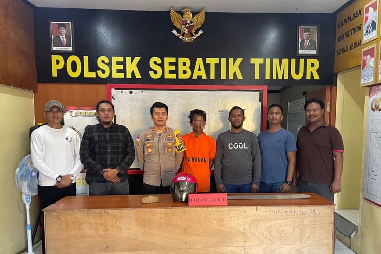 Pelaku penganiayaan terhadap kekasih, KM diamankan Polisi di lokasi persembunyian tak jauh dari kantor PLN Pulau Sebatik Nunukan Kaltara