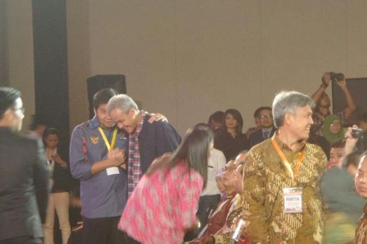 Gubernur Jawa Timur Ganjar Pranowo hadir dalam debat ketiga cagub cawagub DKI di Hotel Bidakara, Jumat (10/2/2017). 