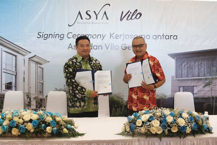 Astra Land Indonesia, kolaborasi Astra Property dan Hongkong Land, menggandeng Vilo Gelato, hadirkan spot gaya hidup baru atau new lifestyle center, di Linear Park, Asya, Jakarta Garden City, Jakarta Timur. Penandatanganan kerja sama dilakukan Kamis (9/3/2023).