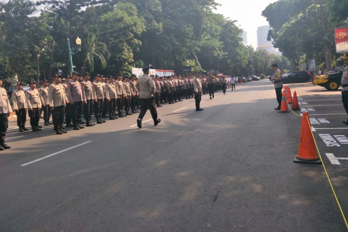 Apel pengamanan aksi pendukung Amien Rais di Mapolda Metro Jaya, Rabu (10/10/2018)