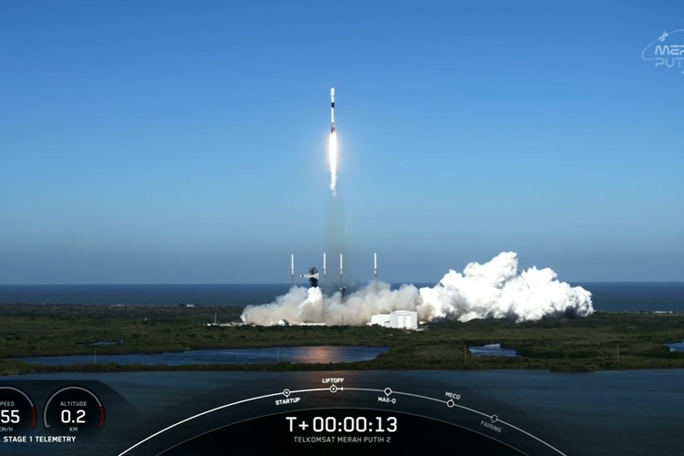 Peluncuran Satelit Merah Putih 2 dengan roket Falcon 9 milik SpaceX [Dok. SpaceX].