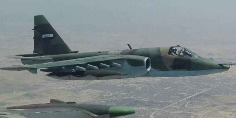 Sebuah jet Sukhoi Su-25 milik Angkatan Udara Irak.