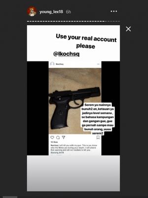 Young Lex mengunggah foto ancaman yang dia terima dari sebuah akun anonim.