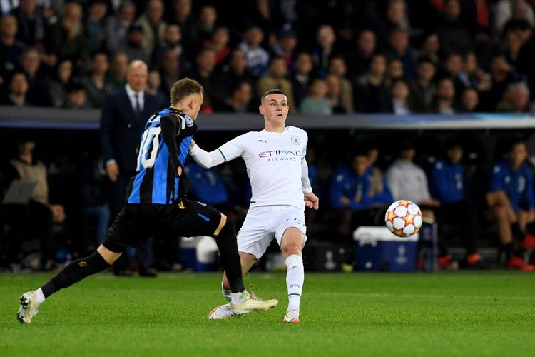 Pertandingan antara Club Brugge dan Manchester City di Stadion Jan Breydel, Selasa (19/10/2021), pada matchday ketiga Grup A Liga Champions 2021-2022.