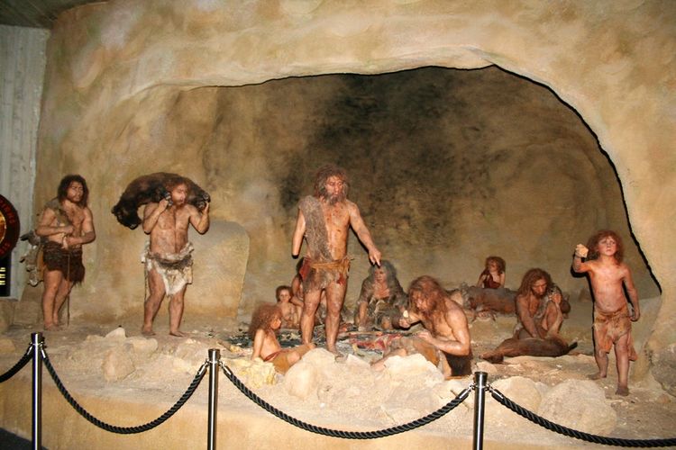 Replika Homo Neanderthal di Neanderthal Museum, Krapina, Kroasia