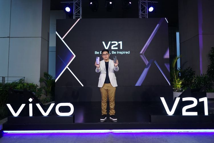 Product Manager Vivo Indonesia, Ricky Bunardi di acara perkenalan Vivo V21 4G untuk media, Jumat (18/6/2021).