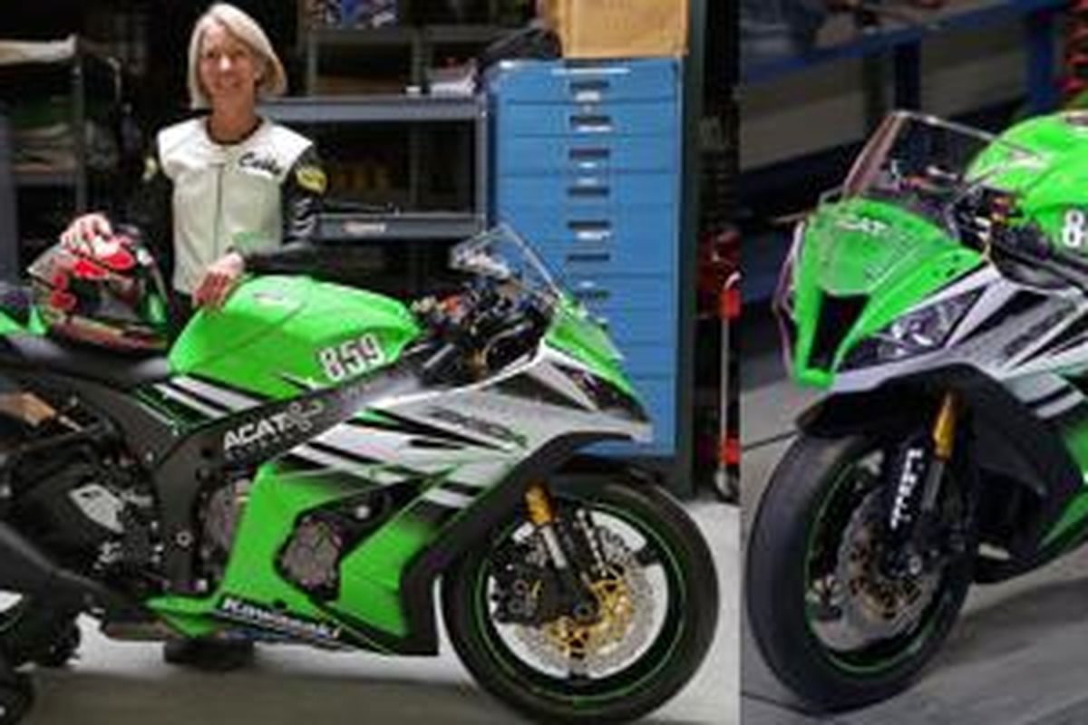 Kawasaki Ninja ZX-10R dan Cathy Butler bidik rekor kecepatan darat. 