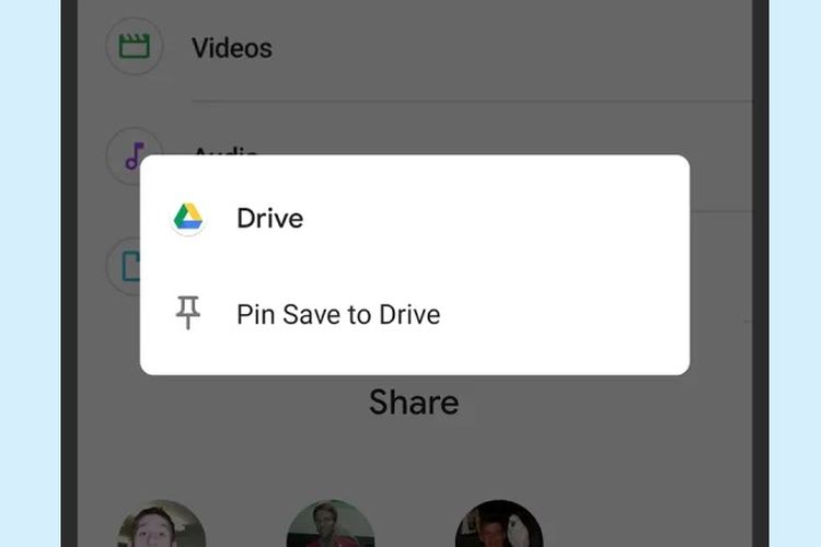 Pin item di menu share Android 11