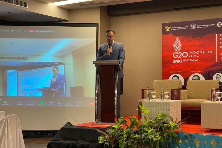 CEO ALAMI Group Dima Djani, memberikan sambutan di  Side Event Presidensi G20 di Bali Jumat, 13 Mei 2022.  