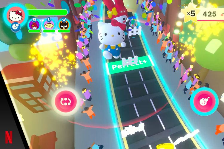 Ilustrasi gameplay Hello Kiity Happiness Parade.