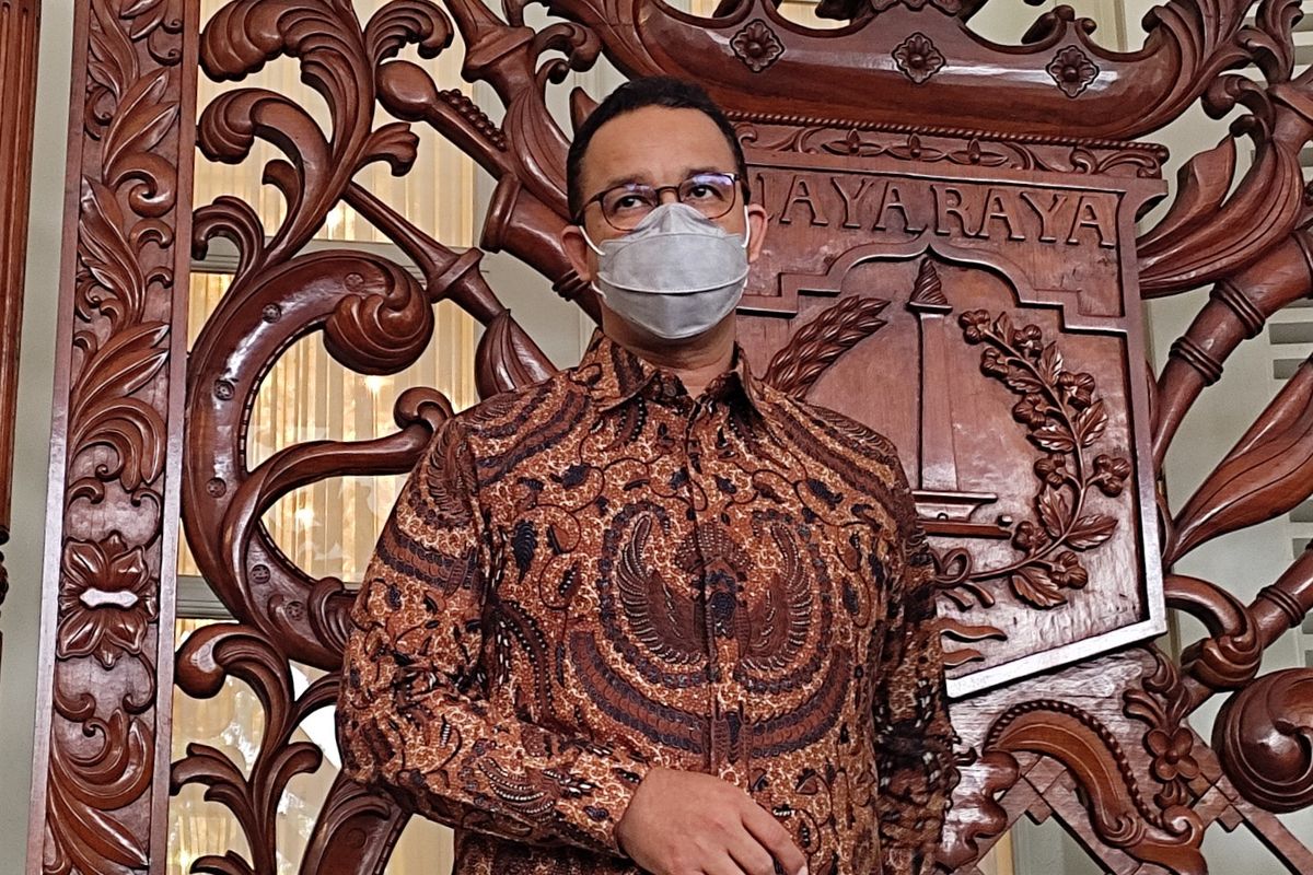 Gubernur DKI Jakarta Anies Baswedan saat ditemui di Pendopo Balai Kota DKI Jakarta, Kamis (6/5/2021) 