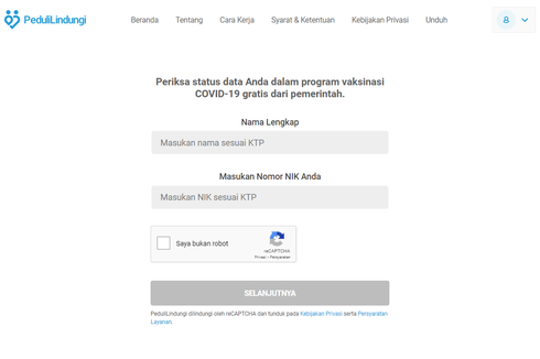 Buka Pedulilindungi.id untuk Cara Cek Penerima Vaksin Covid-19 