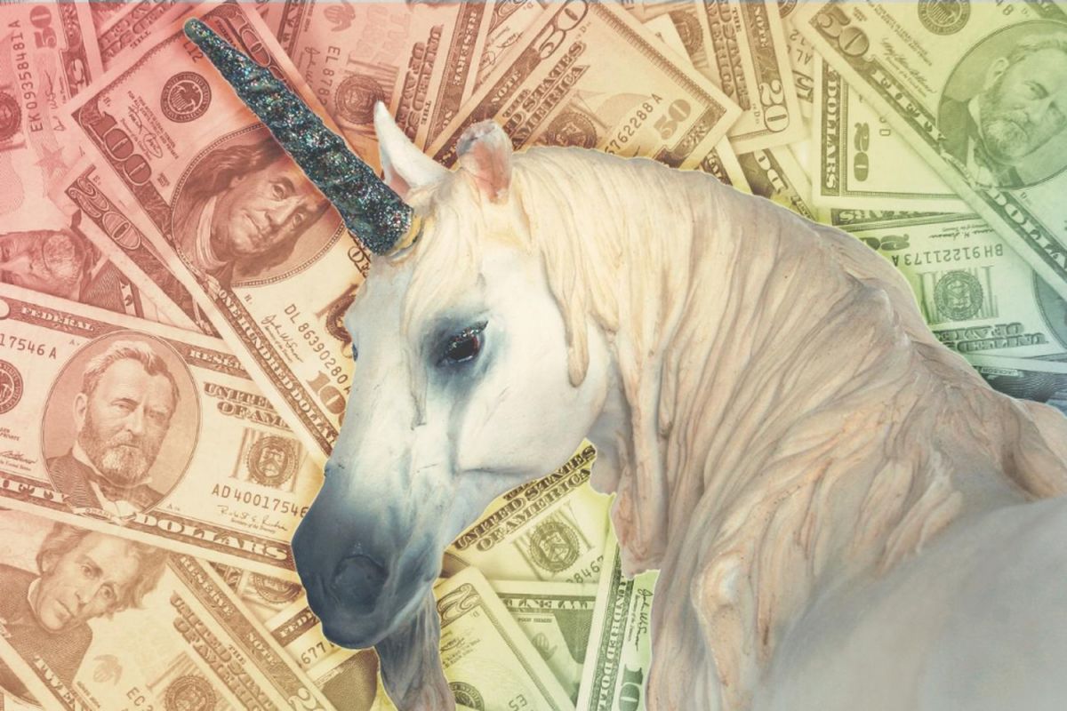 Ilustrasi Unicorn di industri startup.